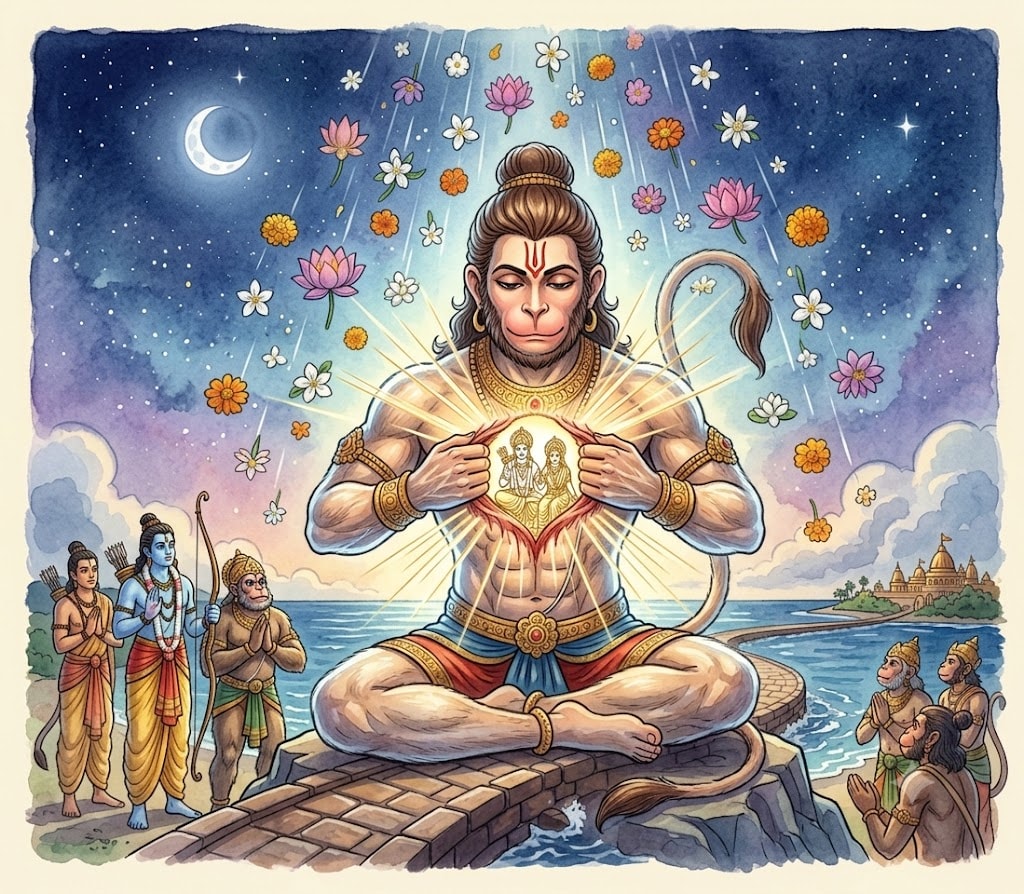 Hanuman opens his heart