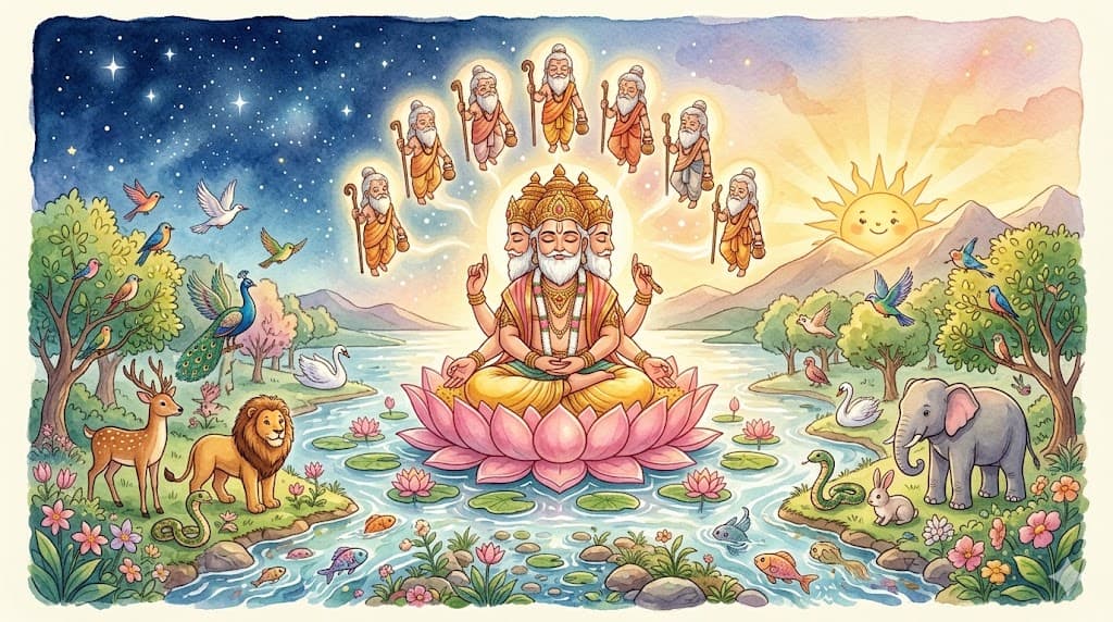Brahma and Saraswati