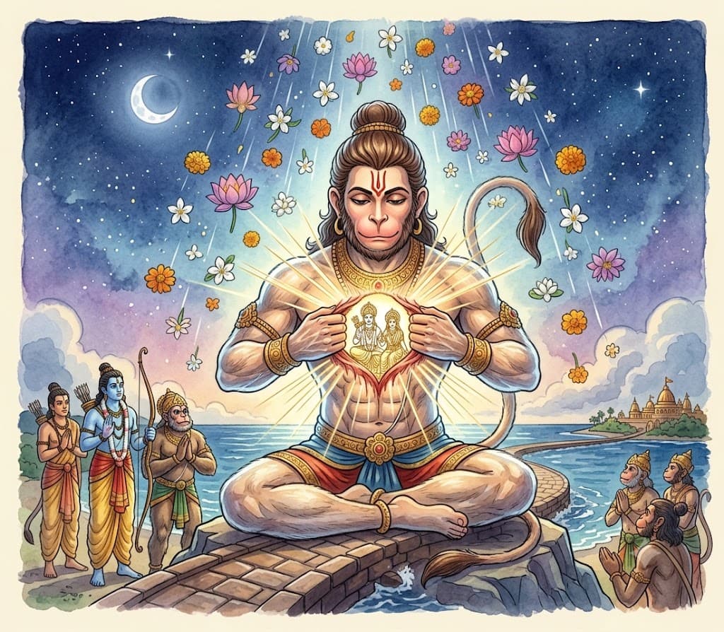 Hanuman opens his heart